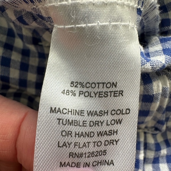 Joie Paper Bag Waist Blue & White Gingham Crop Pants Wide Leg Size Small - Picture 11 of 11